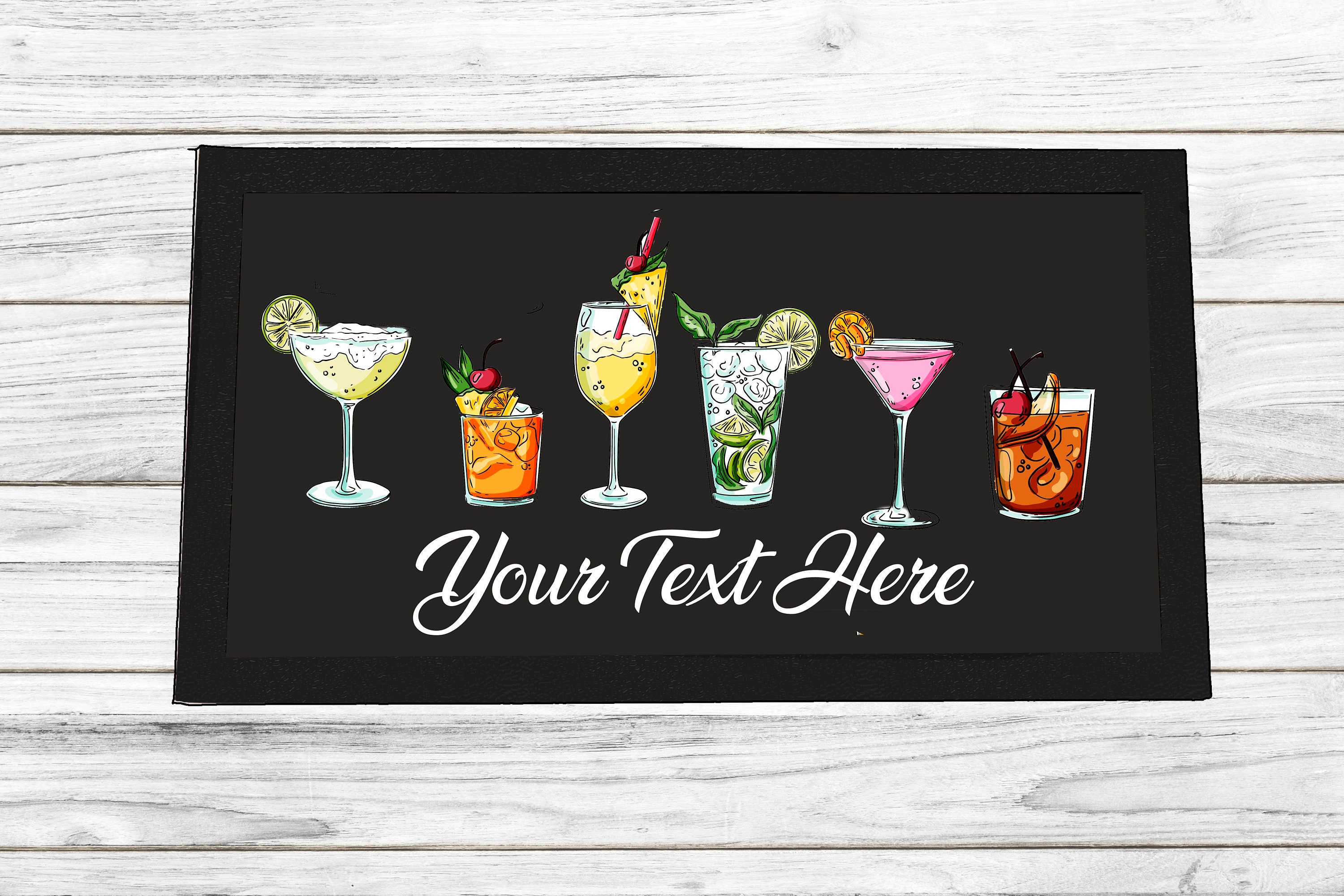 Custom Personalised Bar Runner Bar Mat Home Bar Spill Mat Etsy UK