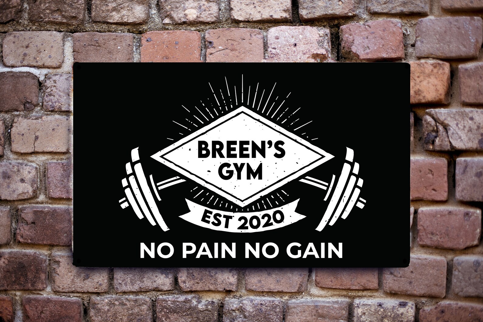 Personalised Gym Home Gym Sign With Dumb bells Gym Equipment Etsy