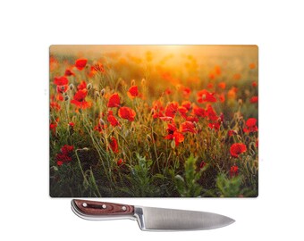 Orange African Style Glass Chopping Board Kitchen Worktop Protector Orange African Style Glass Chopping Board Kitchen Worktop Protector