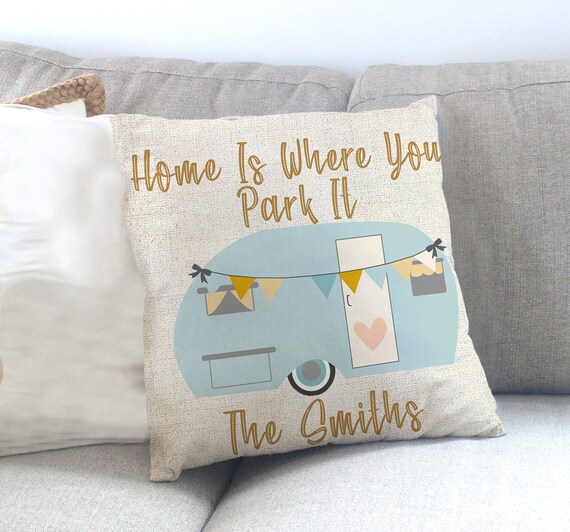 Personalised Caravan Camping Cushion Cover Wedding Gift Etsy