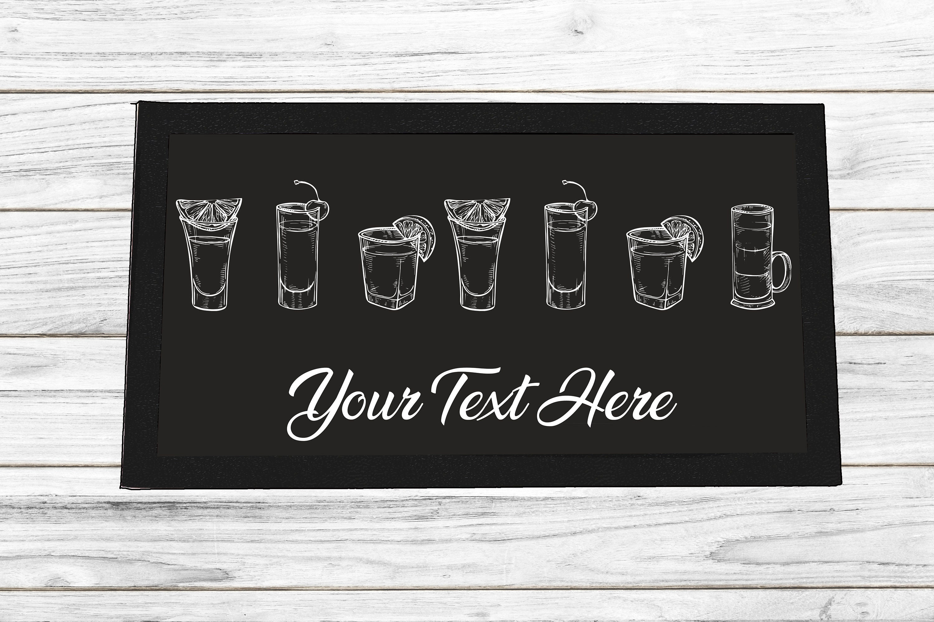 Custom Personalised Bar Runner Bar Mat Home Bar Spill Mat Etsy UK