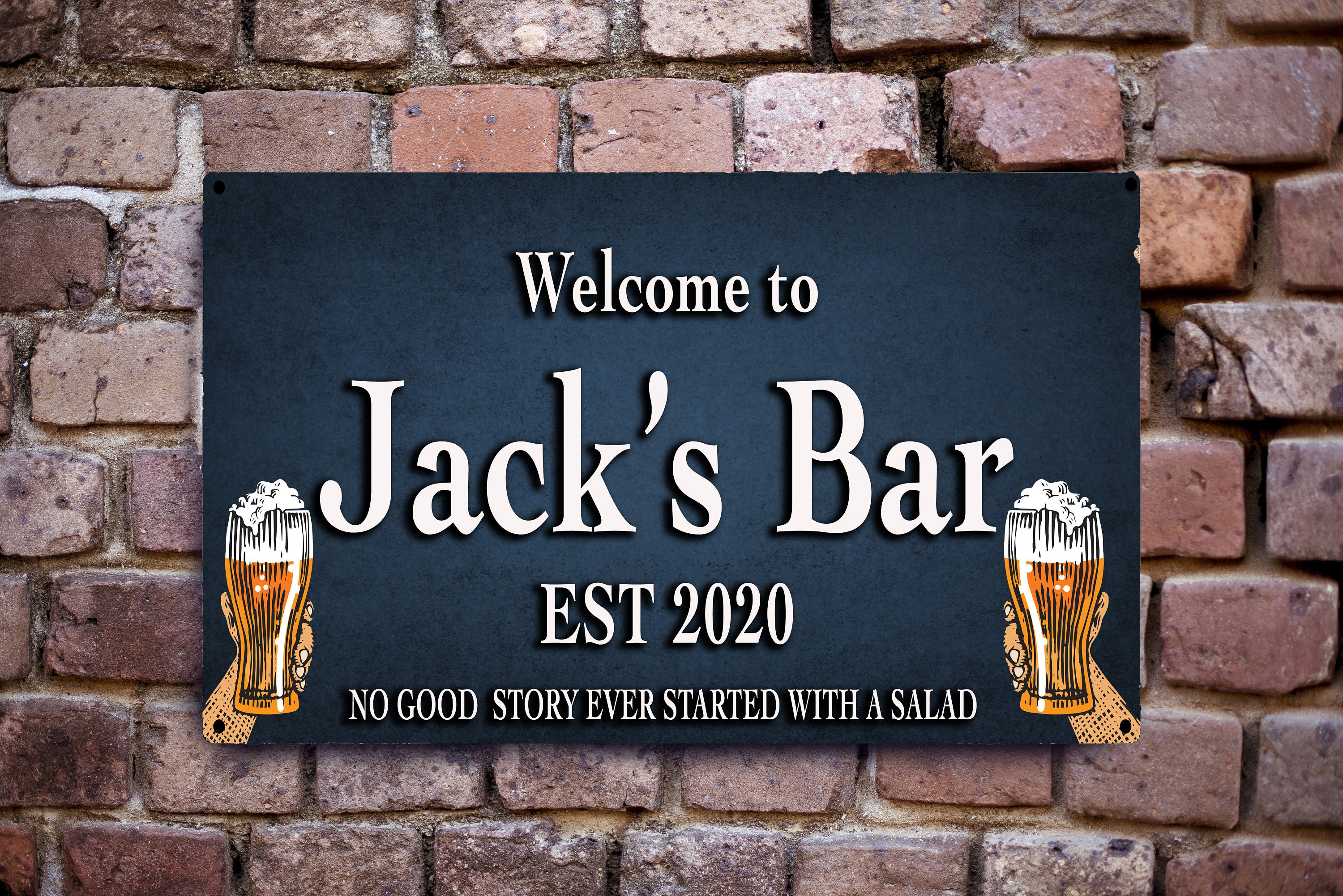 Personalised Garden Bar Home Bar Sign With Beer Bottles Man Etsy Ireland