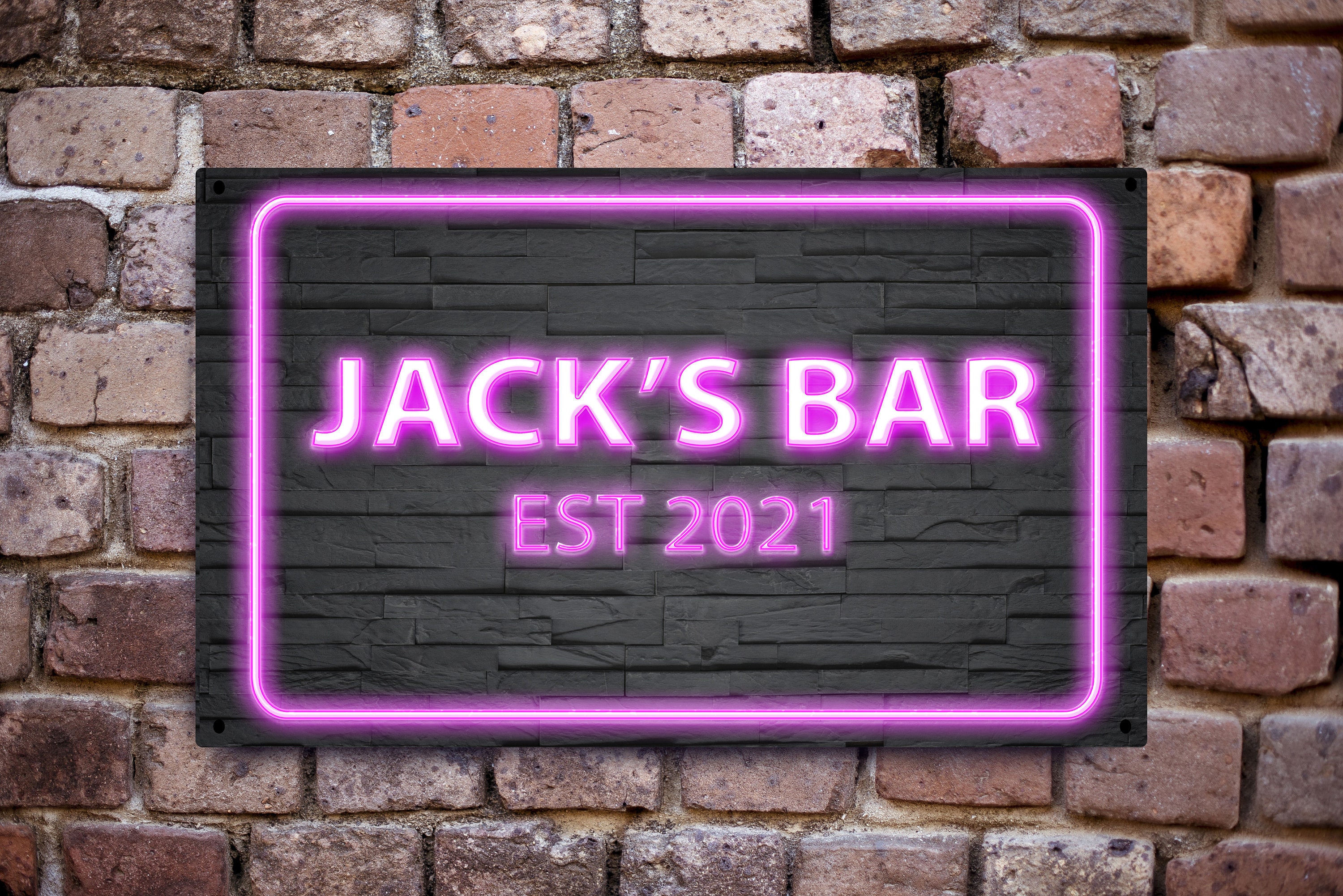Personalised Garden Bar Neon Home Bar Sign Man Cave Metal Etsy