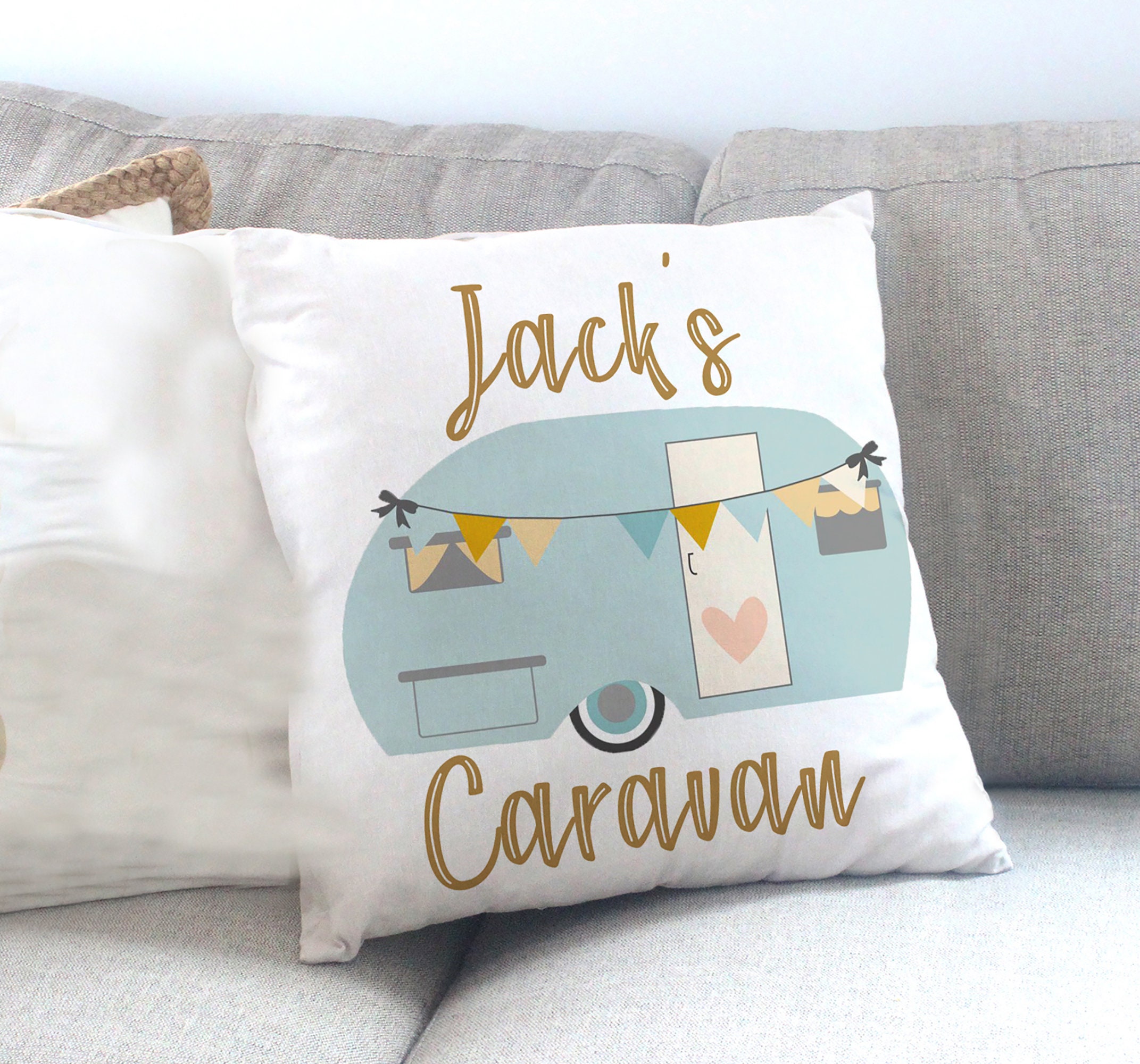 personalised caravan cushion