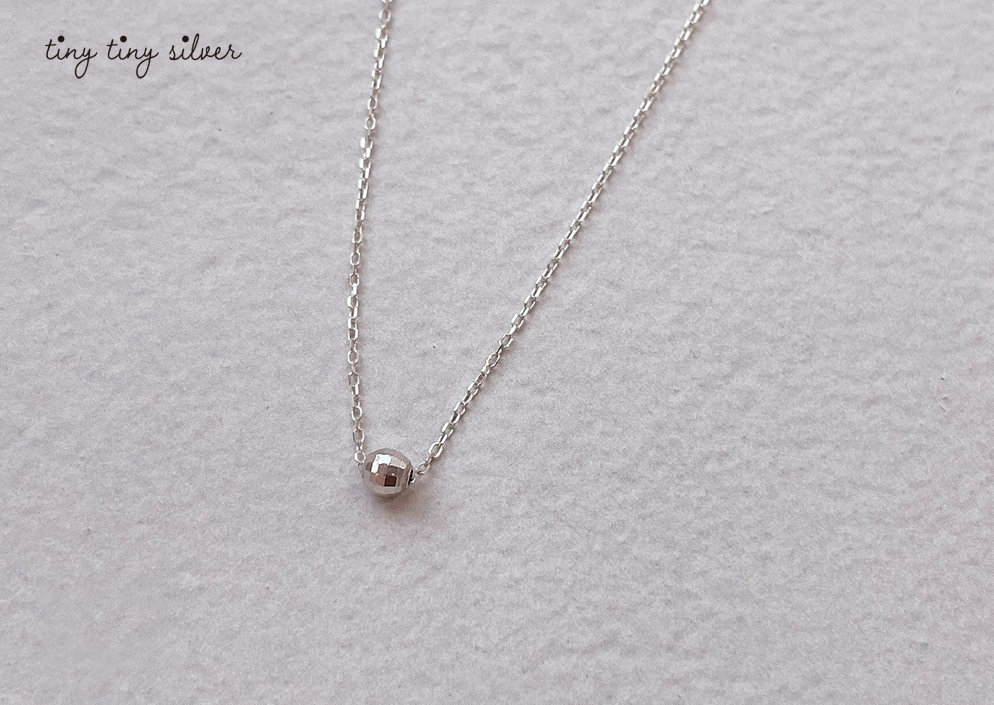 925 Sterling Silver Mirror Ball 4mm Necklace, TINY Ball 925 Sterling Silver Mirror Ball 4mm Necklace, TINY Ball