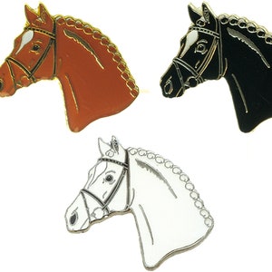 Horse Racing Head  Enamel Lapel / Hat / Tie Pin Badge Race Sporting Brooch 1"