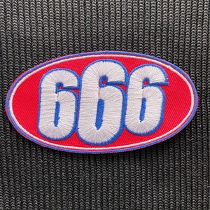 666  punk  rock  retro sup style   Iron On Sew On Hat Patches 3.5"