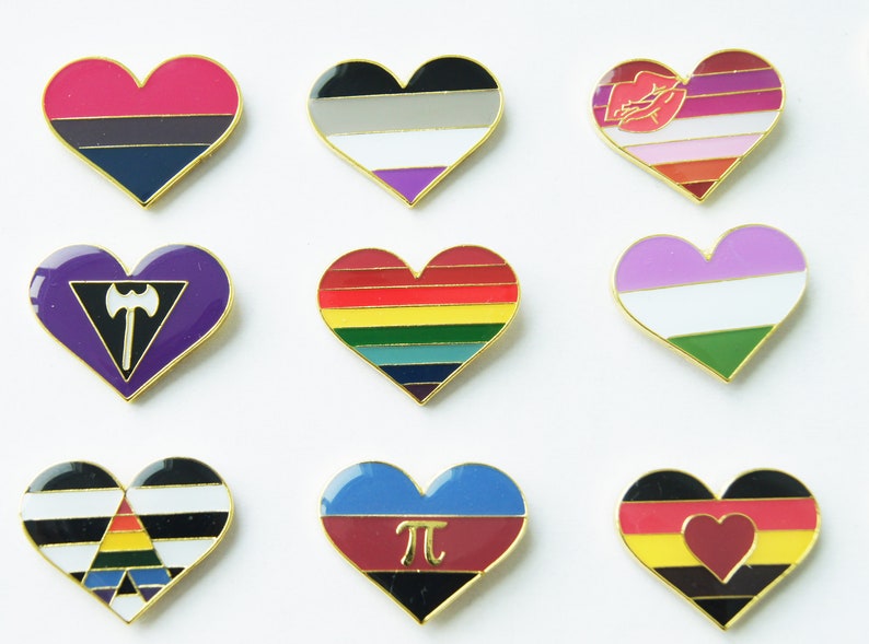 1 Heart Lgbt Rainbow Gay Lesbian Pride Progress Asexual Etsy