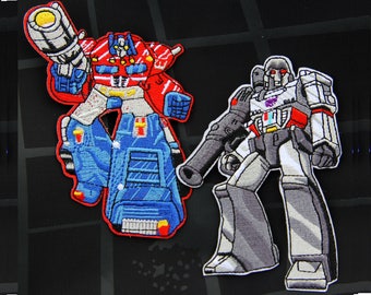 2pcs Megatron Optimus Prime transformers Apparel Movie Hat patches Embroidered Iron on sew on patches