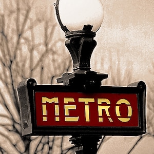 Metro Paris Photography Street Sign Paris Wall Art Photo Print