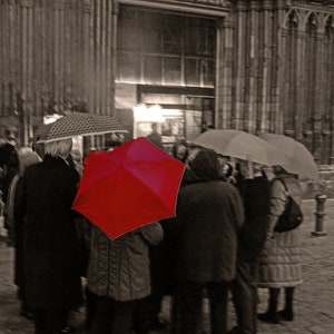 Magic the Gathering Red Umbrella Academy Wall Art Travel Sepia Print