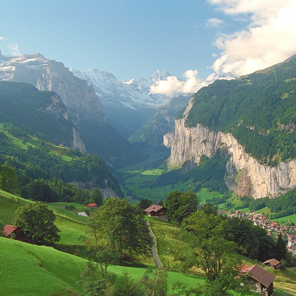 Swiss Alps Lush Lauterbrunnen Valley Wall Art Photo Print