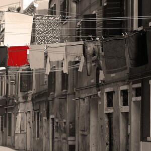Venice Italy Fresh Air Laundry Room Art Decor Sepia Photo Print