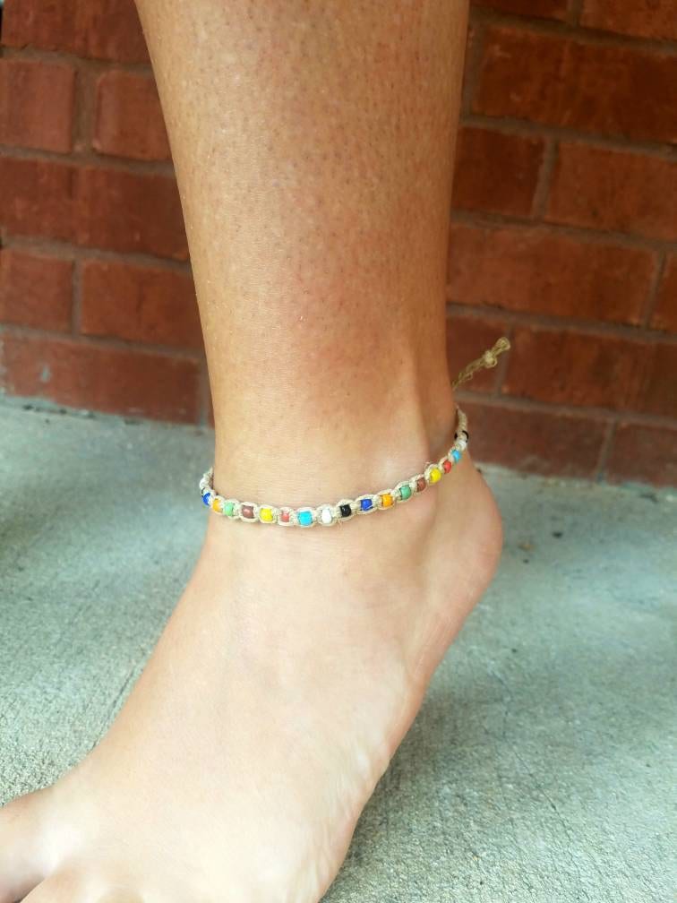 Hemp anklet summer anklets beach jewelry hippie anklet Etsy