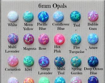 6mm OPAL CABOCHONS - 6mm opal cabochon - choose your color - opal cab - loose opals - October gemstone - GIA certified