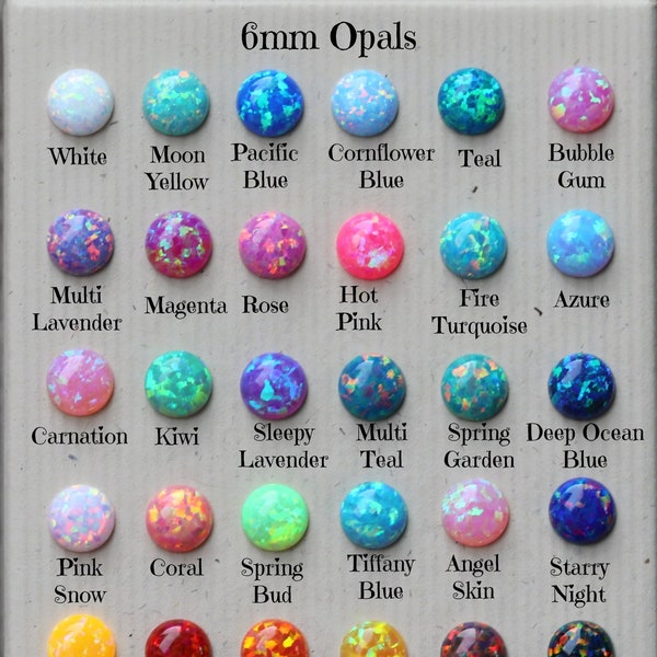 6mm OPAL CABOCHONS - 6mm opal cabochon - choose your color - opal cab - loose opals - October gemstone - GIA certified