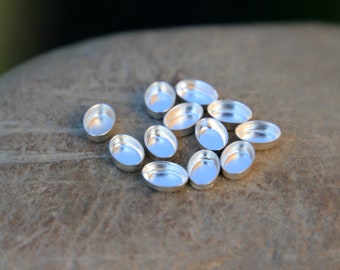 6mm x 4mm Fine Silver OVAL Bezel Cups - Opal OVAL Bezel Cups - Oval Bezel Cups - Bezel Setting - Fine Silver Oval Bezel Cup