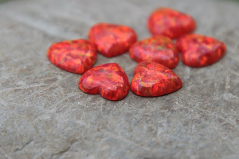 Red Opal Heart OPAL HEART CABOCHONS opal heart valentines day valentine/'s day Opal Hearts heart gemstone