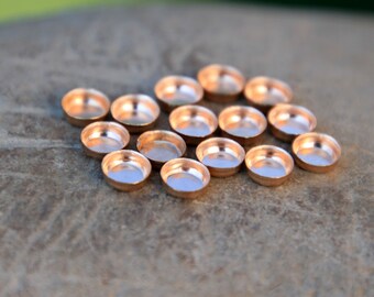 4mm 14K Rose Gold Filled Bezel Cups - Opal Bezel Cups - Bezel Cups - Bezel Setting - Pink Gold Filled Bezel Cup