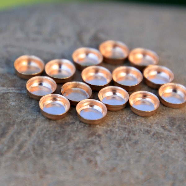 4mm 14K Rose Gold Filled Bezel Cups - Opal Bezel Cups - Bezel Cups - Bezel Setting - Pink Gold Filled Bezel Cup