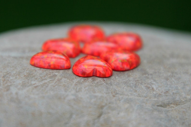 Red Opal Heart OPAL HEART CABOCHONS opal heart valentines day valentine/'s day Opal Hearts heart gemstone