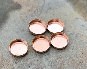 8mm 14K Rose Pink Gold Filled Round Bezel Cups - Opal Bezel Cups - Bezel Cups - Bezel Setting - Pink Gold Bezel Cup