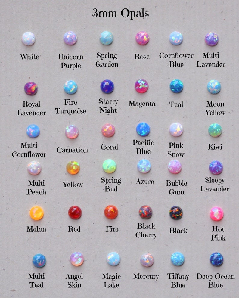 3mm OPAL CABOCHONS 3mm opal cabochon choose your color opal cab loose opals October gemstone GIA certified image 1