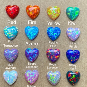 OPAL HEART CABOCHONS - Azure Opal Heart - Opal Hearts