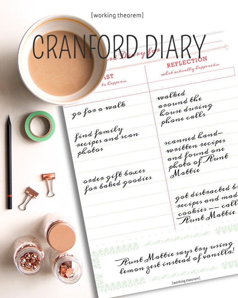 Cranford Diary.daily Journal.daily Planner.letter Size.printable Etsy
