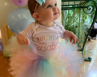 Pastel Rainbow Tutu, Baby Tutu, Infant Tutu, Toddler Tutu, Girls Tutu, First Birthday Tutu, Pastel Tutu, Smash Cake Photo Shoot Fluffy Tutu