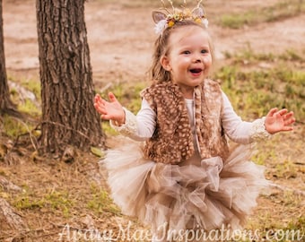 Woodland Deer Tutu, Deer Costume Tutu, Harvest Tutu, Girls Fall Tutu, Newborn Tutu, Infant Tutu, Toddler Tutu, Tulle Tutu, Baby Fawn Tutu