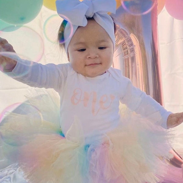 Pastel Rainbow Tutu, Baby Tutu, Infant Tutu, Toddler Tutu, Girls Tutu, Birthday Tutu, Pastel Tutu, Smash Cake Tutu, Photo Shoot Fluffy Tutu