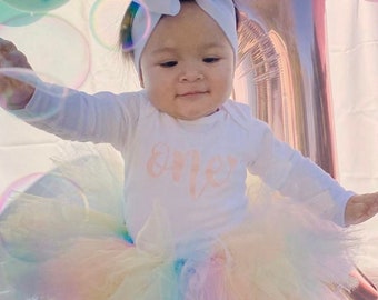 Pastel Rainbow Tutu, Baby Tutu, Infant Tutu, Toddler Tutu, Girls Tutu, Birthday Tutu, Pastel Tutu, Smash Cake Tutu, Photo Shoot Fluffy Tutu