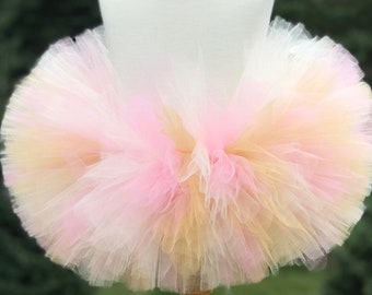 Pink and Gold  Infant Tutu, Fluffy Girls Tutu, First Birthday Tutu for Toddlers, Newborn Photo shoot Tutu Skirt, Baby Girl Tutu, Custom