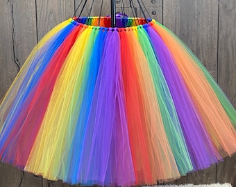 Vintage 1950s Ballet Bubble Skirt - Tulle Petticoat Tutu In Rainbow (Large-X-Large)