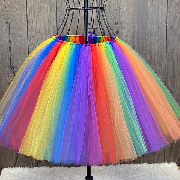 Ladies Rainbow Tutu, Any Size Ladies or Girls Mazi Tutu, Pride Tutu, LGBTQ, Bachelorette Party, Primary Rainbow Tutu, Circus Clown Costume