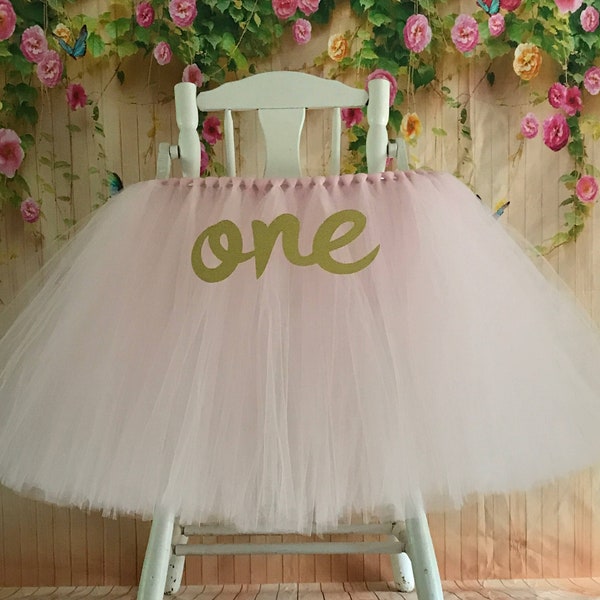 High Chair Tutu- ANY COLOR High Chair Skirt- Highchair Tulle tutu- Highchair skirt- Smash Cake High Chair Tulle Tutu-You Chose the color!