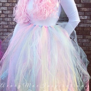 Adult Unicorn Tulle Skirt- Girls Unicorn Pastel Tulle Tutu- Ladies Tulle Tutu- Will Make any Size, Just send a Custom Request