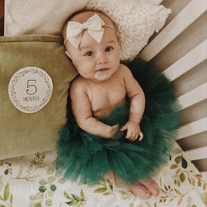 Hunter Green Girls Tutu, Infant Tutu, Toddler Tutu, Baby Tutu, Newborn Fluffy Tutu, Smash Cake Photo Shoot, Custom Girls Birthday Tutu image 2