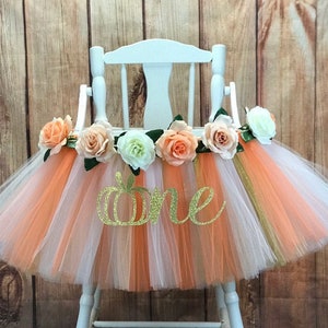 My Little Pumpkin High Chair Tutu Banner for Girls First Birthday Party, Highchair Skirt, Pumpkin First Birthday, Fall Girls 1st Birthday