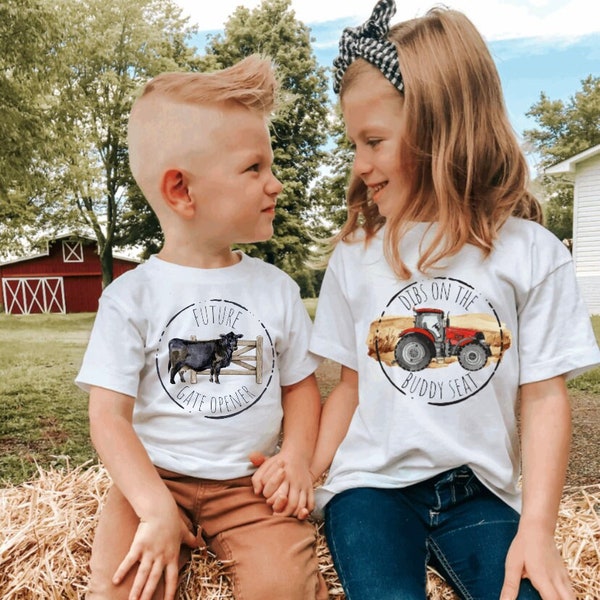 Dibs on the Buddy Seat Toddler Tee Shirt, Funny Farm Boy Shirt, Red Combine Girl T Shirt, Green Tractor Farm Shirt, Toddler Harvest Buddy,