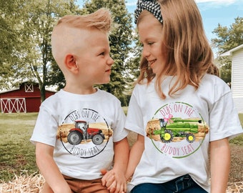 Dibs on the Buddy Seat Toddler Tee Shirt, Funny Farm Boy Shirt, Red Combine Girl T Shirt, Green Tractor Farm Shirt, Toddler Harvest Buddy,