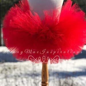 Girls Red Tutu, Birthday Baby Tutu, Valentines Red Infant Tutu, Christmas Toddler Tutu, Fluffy Tutu, Tulle Tutu, Girls Fluffy Holiday Tutu