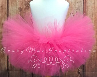 Pink Girls Tutu, ANY SIZE, Infant Tutu, Toddler Tutu, Baby Tutu, Hot Pink Fluffy Tutu, Newborn Tutu, Smash Cake Photo Shoot, Birthday Party