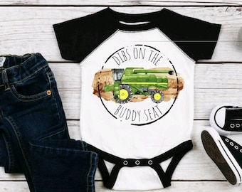 Dibs on the Buddy Seat Onesie, Pregnancy Reveal to Dad, Farming Dad Birth Announcement, Combine Expecting Baby Onesie, Farming Shower Gift