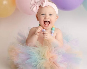 Pastel Rainbow Tutu, Baby Tutu, Infant Tutu, Toddler Tutu, Girls Tutu, Birthday Tutu, Pastel Tutu, Smash Cake Tutu, Photo Shoot Fluffy Tutu