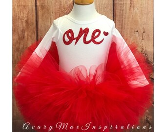 Red First Birthday Outfit, Girls 1st Birthday Tutu, One Year Old, Smash Cake Photo Outfit, First Birthday Outfit,Valentine's Day tutu