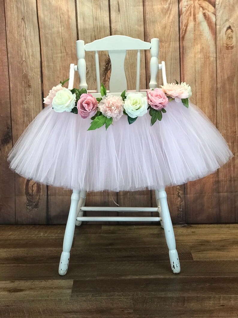 High Chair Tutu High Chair Skirt Blush and Ivory Highchair Etsy