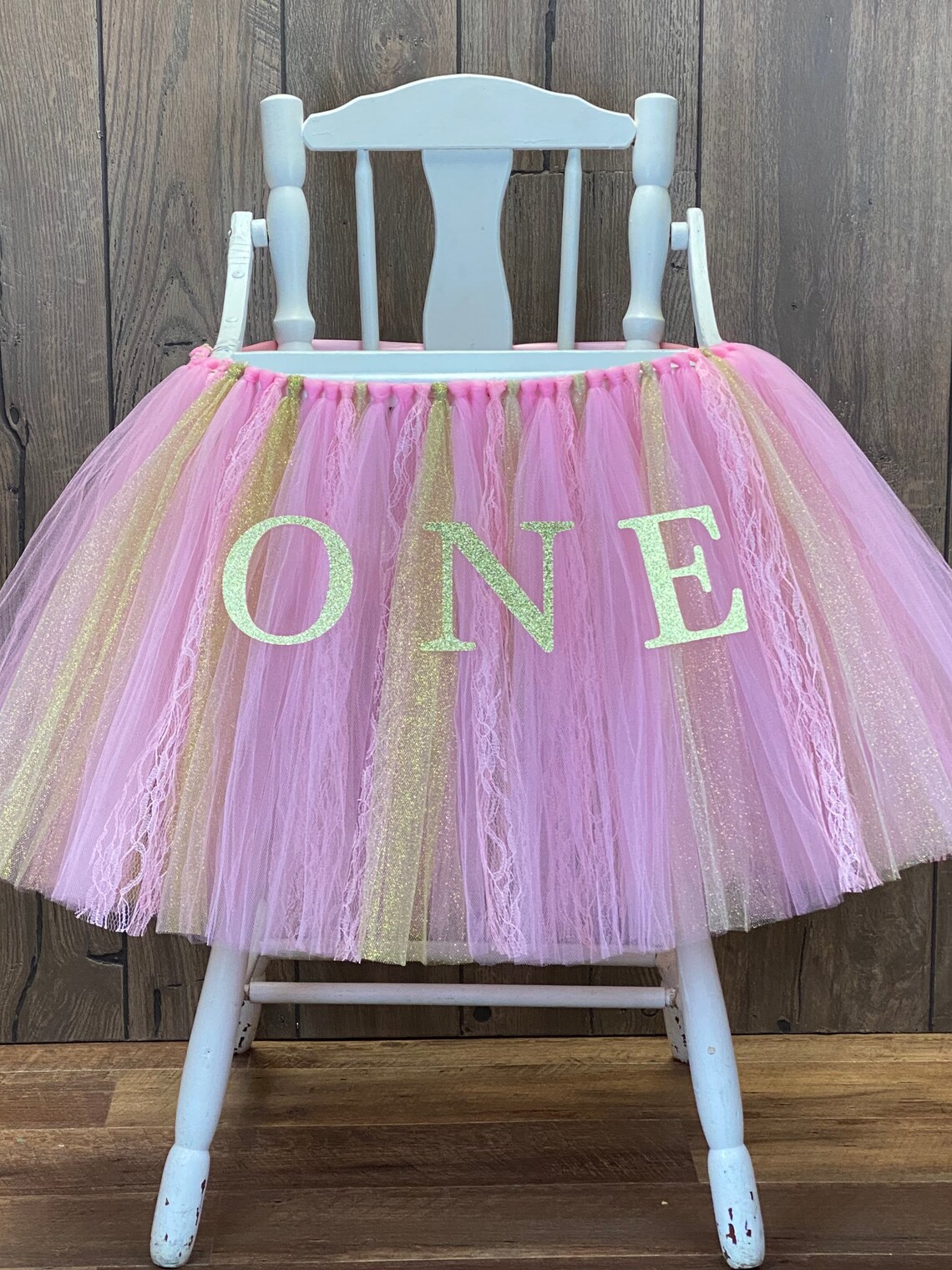 Pink and Gold High Chair Tutu High Chair Skirt Highchair Etsy