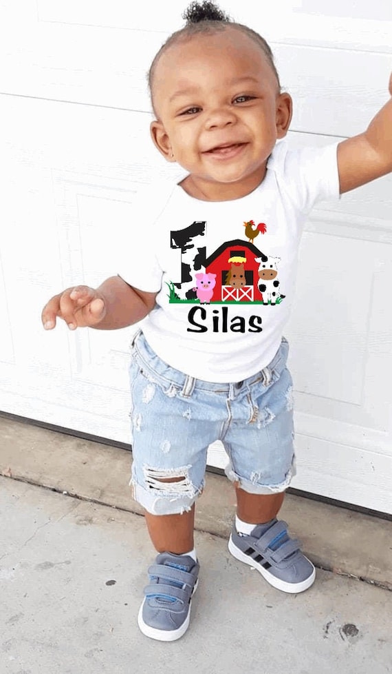 Farm birthday outfit boy sales